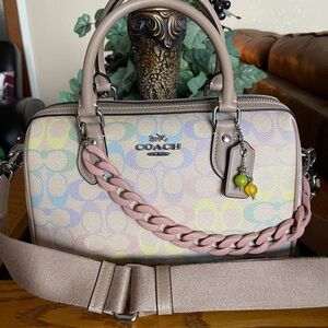 NWT Coach Rowan Satchel in Pastel Signature Canvas